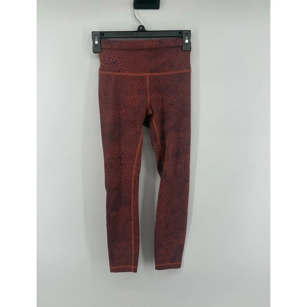 Lululemon 4 Wunder Train High-Rise 25” Leggings in Crackle Glaze Vintage Orange